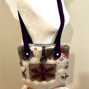 Handmade Gray and Purple Women's Bag